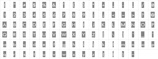 Barred Out Regular  glyph index