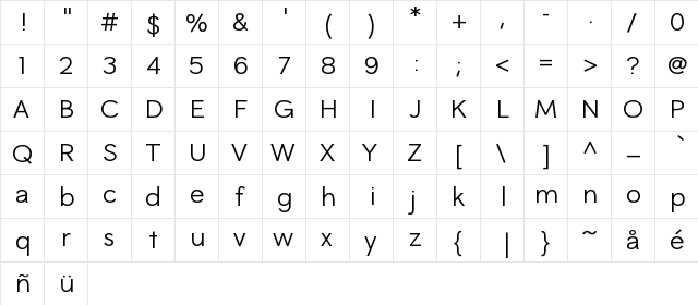 KingsHatCB Regular  glyph index