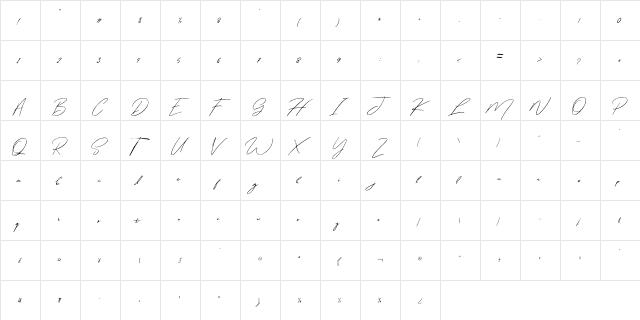 Winterfellia Free Personal Use Regular  glyph index