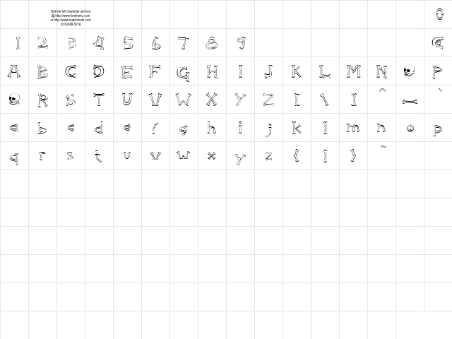Osselets Regular  glyph index