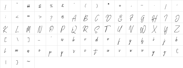 Rustic Towns Regular  glyph index
