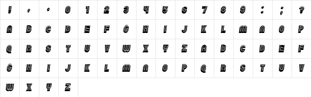 Chicago Neon 3D Italic  glyph index