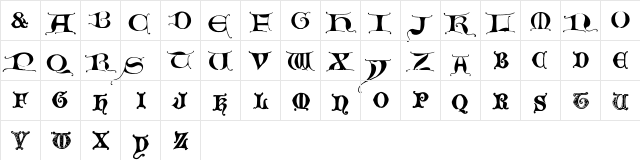 EasyLombardic Regular  glyph index