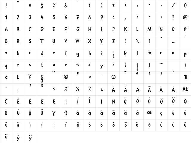 LTMega In Regular  glyph index