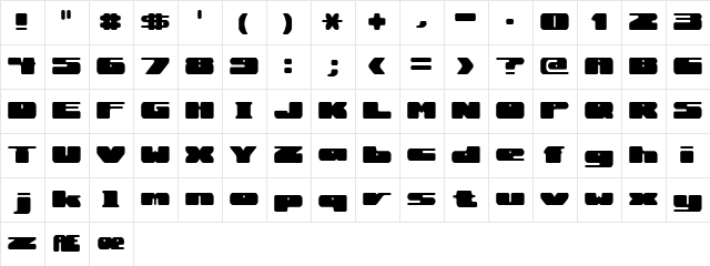 Rotund (BRK) Regular  glyph index