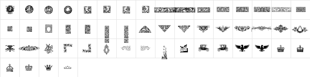 Cornucopia of Dingbats Four Regular  glyph index