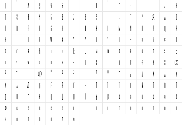 LegalObligationSans Regular  glyph index