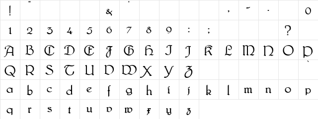 Nice Whale Regular  glyph index