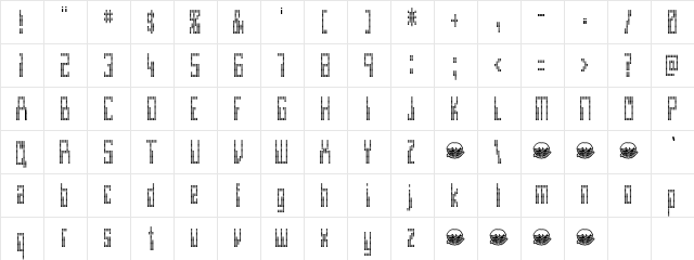Omega Regular  glyph index