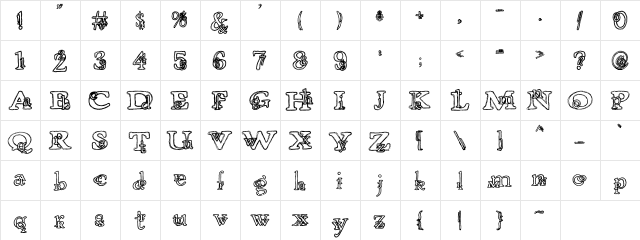 PC Double Vision Monogram 1  glyph index