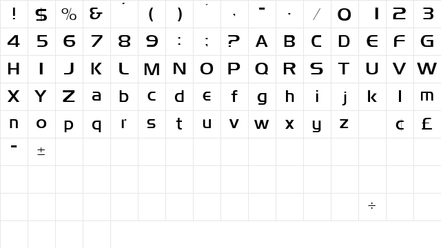 SimplixSSK Regular  glyph index