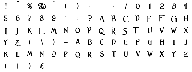 Lightfoot Bold  glyph index