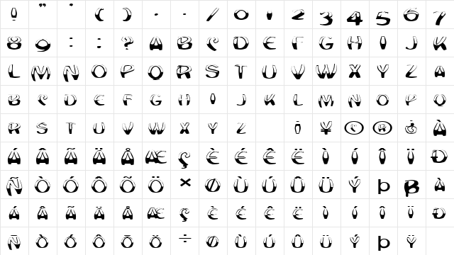 FZ WARPED 20 EX Normal  glyph index