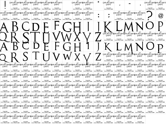 An Unfortunate Event Regular  glyph index