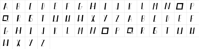 Akiva Regular  glyph index