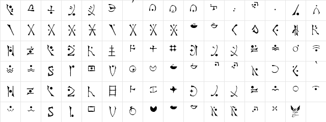 En'Dankai Bardic Regular  glyph index