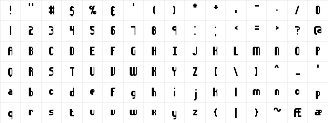 Sideways BRK Normal  glyph index