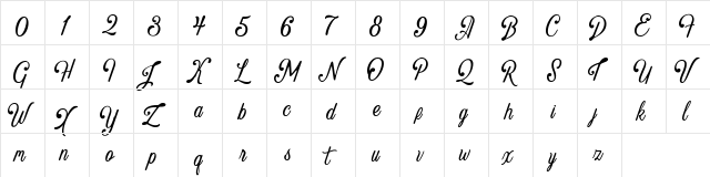 Crawley Regular  glyph index