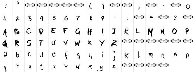 Pigae Regular  glyph index