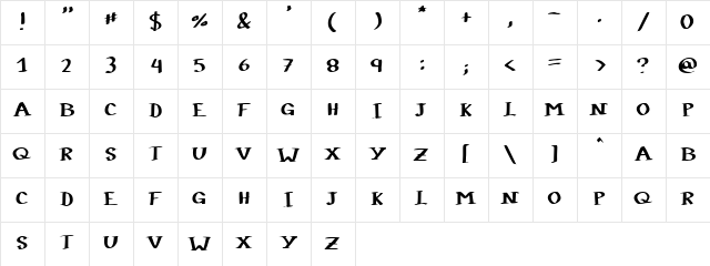 Diatro Fizx Regular  glyph index