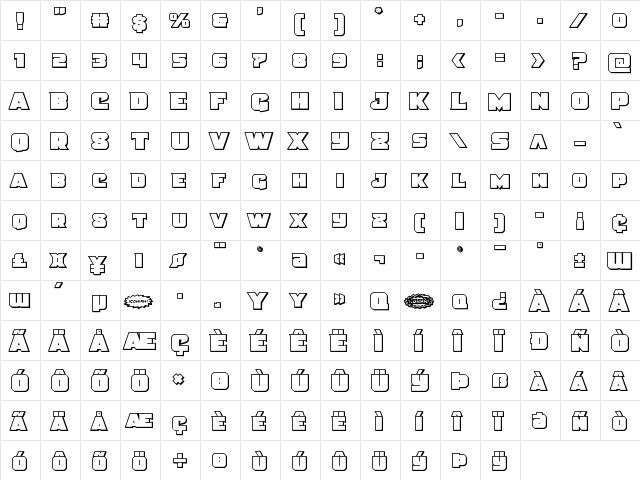Justice Outline Straight Outline  glyph index