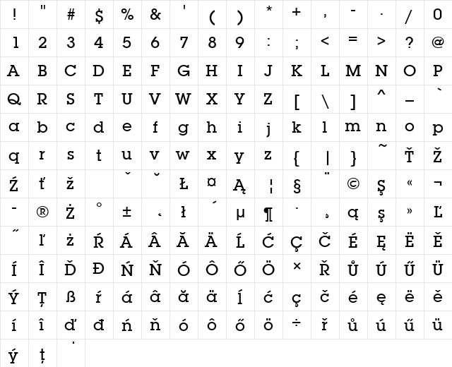 LubalinGraItcTEEMed Regular  glyph index