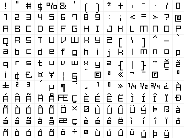 FFF Estudio Thin Extended Regular  glyph index