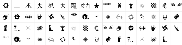 Hong's Dings Normal  glyph index