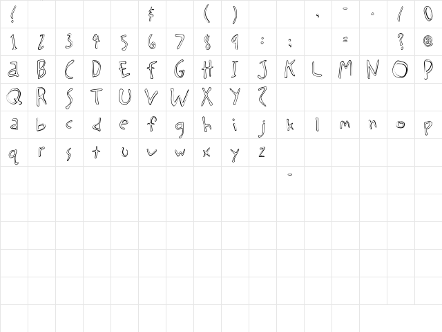 SBC Greetings Outline Regular  glyph index