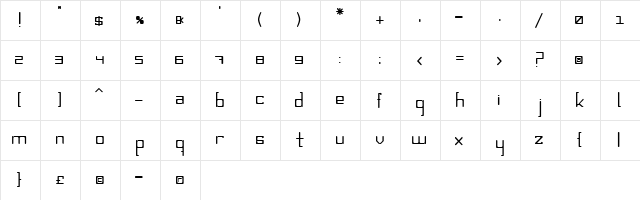 SquircleCirquare semiserif  thin  glyph index