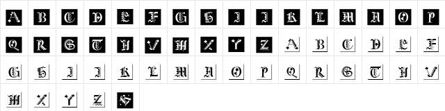 FraktKonstruct Regular  glyph index