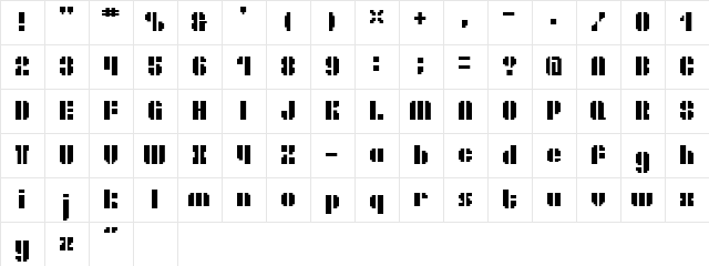 BM cafe A14  glyph index