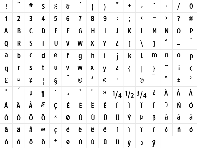 Roadgeek 2005 Series 2B Regular  glyph index