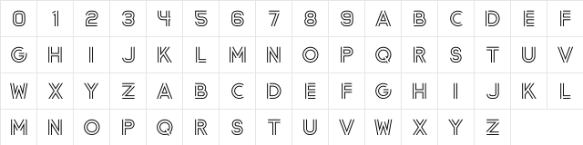 Gope Regular  glyph index