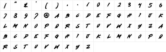 KING KONG Regular  glyph index