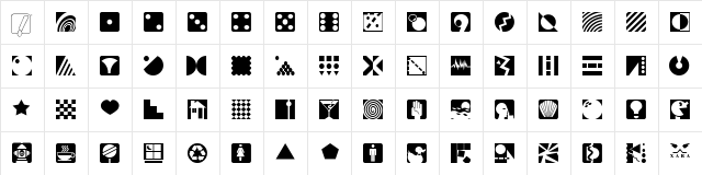 Geotype TT Regular  glyph index