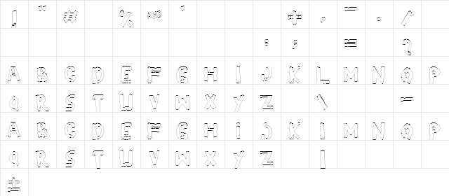 YES_outline Regular  glyph index