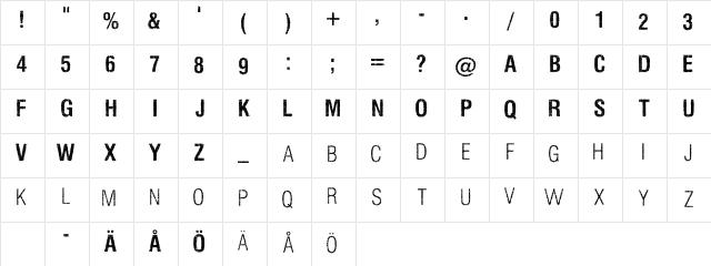 Silent Hell of Cheryl Regular  glyph index