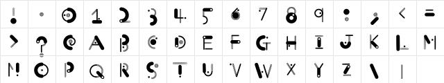 Orbit Regular  glyph index