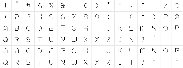 Gardenfreude Regular  glyph index