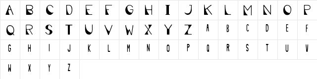 New Regular  glyph index