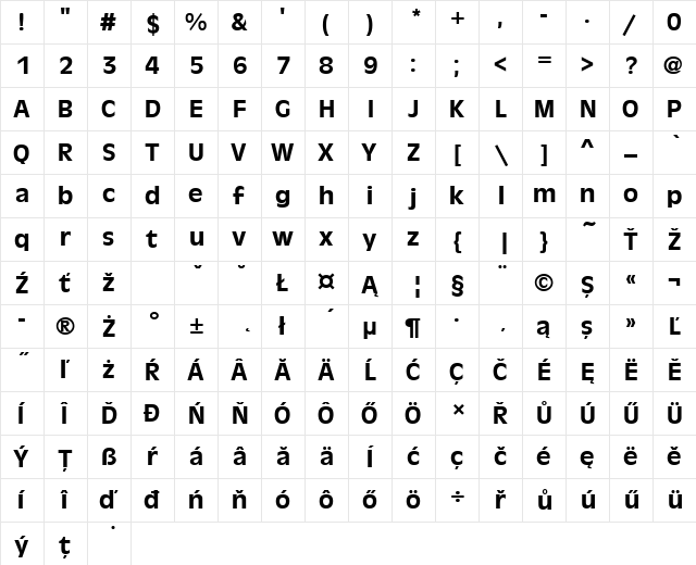 AntiqueOliTEEMed Regular  glyph index