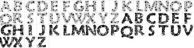 RazzleDazzle Regular  glyph index