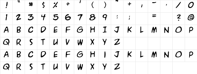 Child Play Regular  glyph index