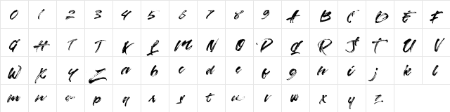 Strade Eqrem FREE Regular  glyph index