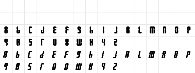Digi Bold Regular  glyph index