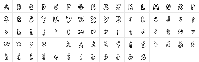 Blacktikey Regular  glyph index