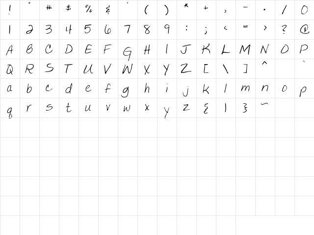 LD Print 17 Regular  glyph index