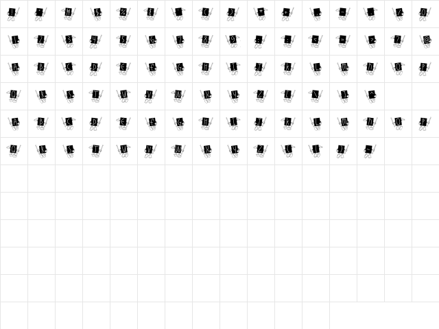 LD Parade Regular  glyph index
