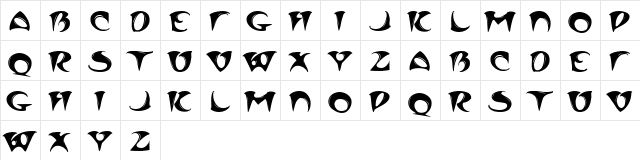 TradeWinds Regular  glyph index
